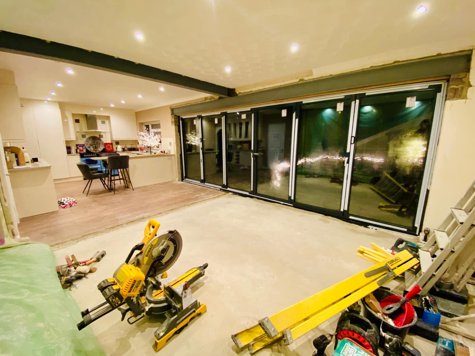 Open-plan kitchen and living space renovated by Timber Craft Developments