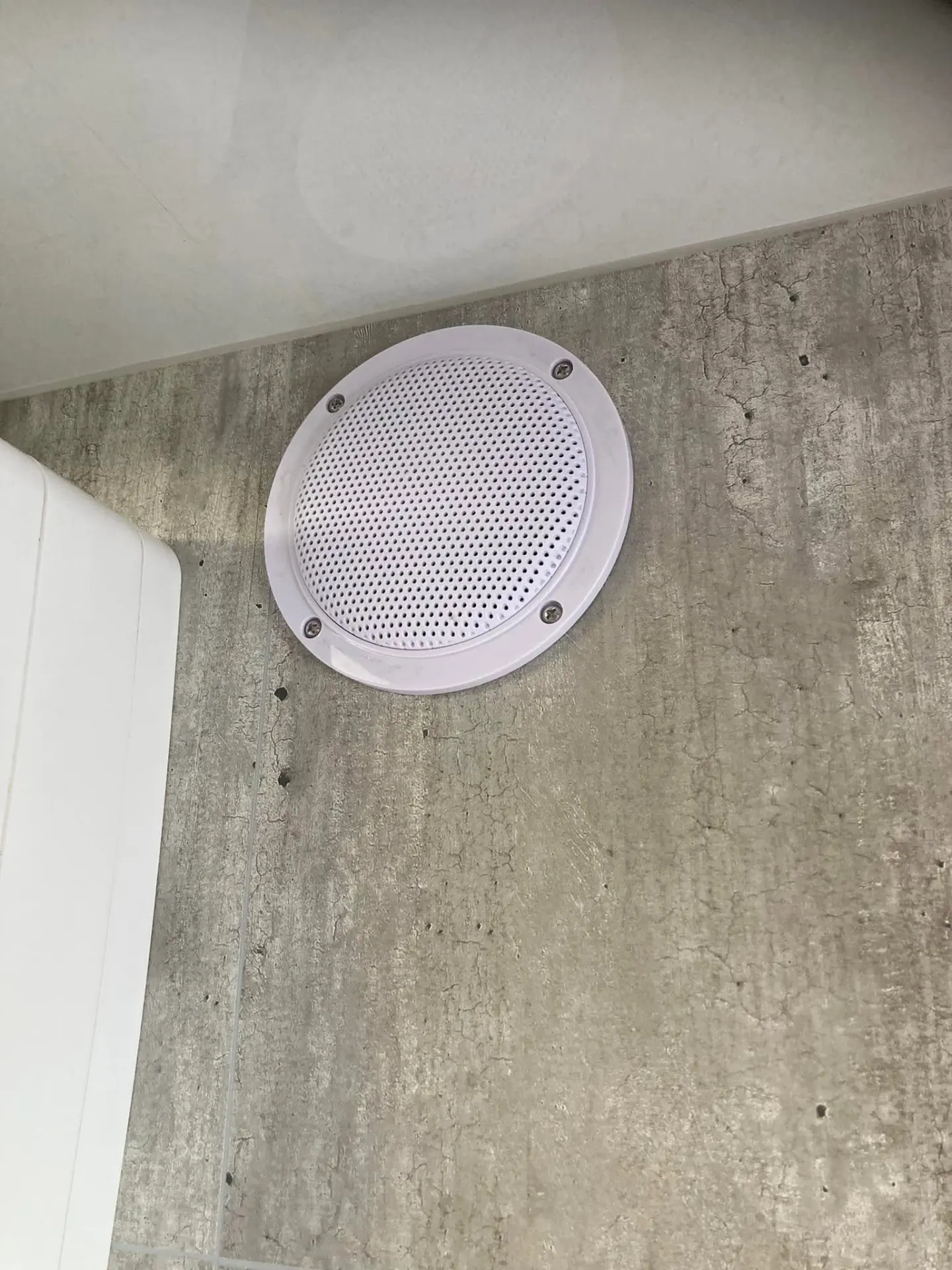 Bluetooth ceiling speaker inside a shower pod